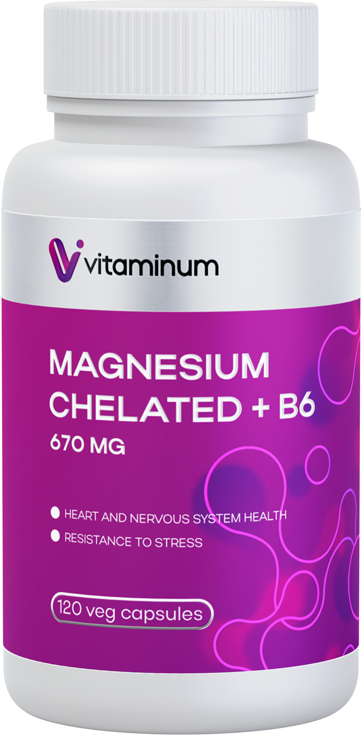  Vitaminum МАГНИЙ ХЕЛАТ + витамин В6 (670 MG) 120 капсул 800 мг  в Сибае
