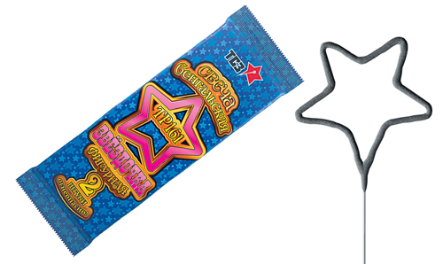  Бенгальские свечи фигурные 2 шт "Звездочка"  в Сибае